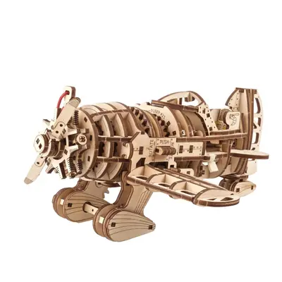 Ugears 3D dřevěné mechanické puzzle Letadlo Mad Hornet