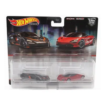 Mattel hot wheels Mclaren Set 2x Senna 2019 + 720s 2019 1:64 Červená Černá Šedá