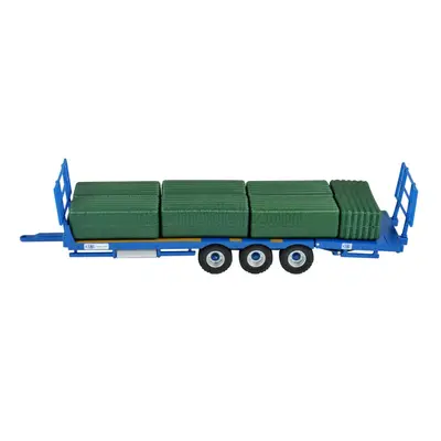 Britains Accessories Trailer - Bale Throw Wagon - Carrello Trasporto Fieno 1:32 Modré Dřevo