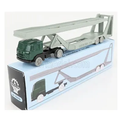 Officina-942 Fiat 682 T2 Truck Bisarca Car Transporter 1955 1:76 Zelené Stříbro