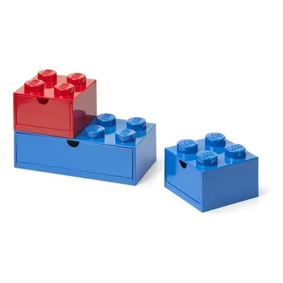 LEGO stolní box se zásuvkou Multi-Pack 3ks, modrá/červená