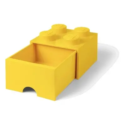 LEGO úložný box s šuplíkem 250x250x180mm - žlutý