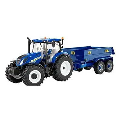 Britains New holland T6.175 Closed Tractor With Nc Trailer 2020 1:32 Blue