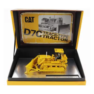 Dm-models Caterpillar Catd7c Ruspa Cingolata - Scraper Track Type Tractor 1:50 Žlutá Černá