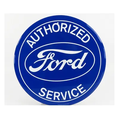 Edicola Accessories Metal Round Plate - Ford Authorized Service 1:1 Modrá Bílá