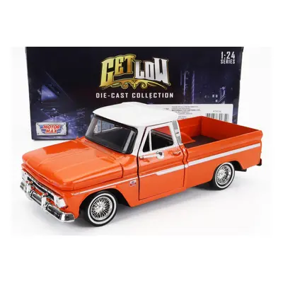 Motor-max Chevrolet Chevy C-10 Fleetside Pick-up Custom 1966 1:24 Oranžová S Bílou