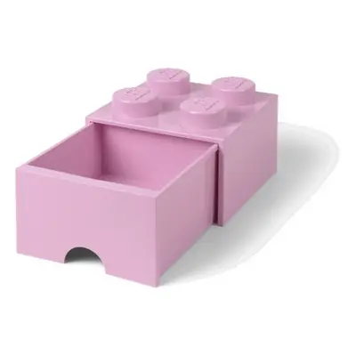 LEGO úložný box s šuplíkem 250x250x180mm - světle růžový