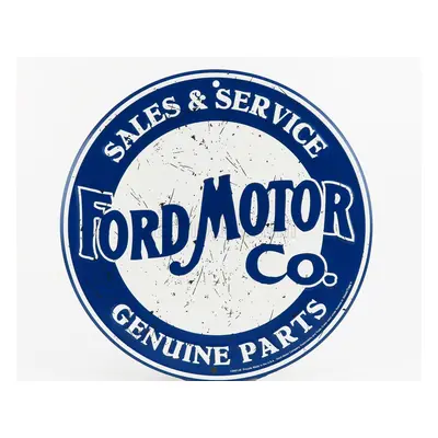 Edicola Accessories Metal Plate - Ford Motor Co. Sales & Service 1:1 Modrá Bílá