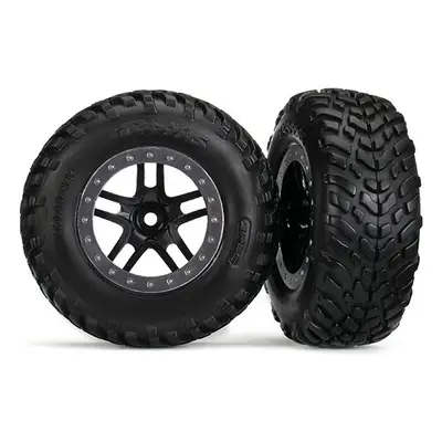 Traxxas kolo 2.2/3.0", disk SCT Split-Spoke černý-saténový, pneu SCT (2) (2WD přední)