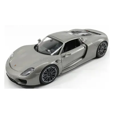 Welly Porsche 918 Spider Hard-top Closed 2015 1:18 Grey Met