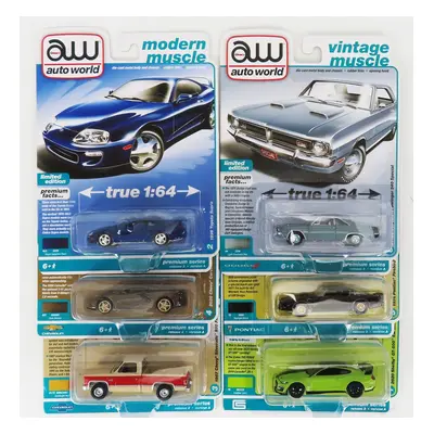 Autoworld Chevrolet Set Assortment 6 Vintage Muscle Cars Pieces 1:64 Různé