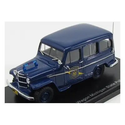 Neo scale models Jeep Willys Station Wagon Michigan State Police 1954 1:43 Blue