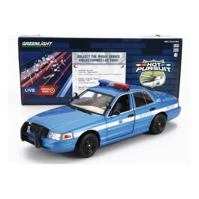 Greenlight Ford usa Crown Victoria Police Interceptor Seattle 2001 1:24 Modrá Bílá