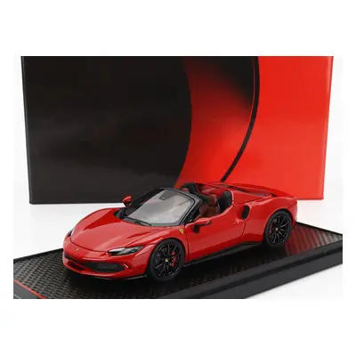 Bbr-models Ferrari 296 Gts Spider 2022 - Black Wheels 1:43 Rosso Corsa 322 - Červená