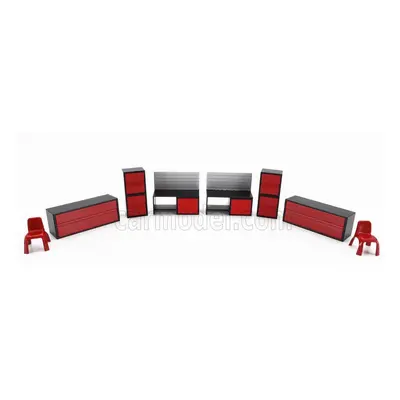 Tiny toys Accessories Set Garage Storage Forniture 1:43 Red