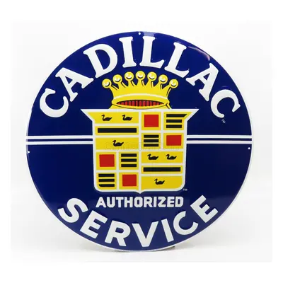 Edicola Accessories Metal Round Plate - Cadillac Service 1:1 Blue