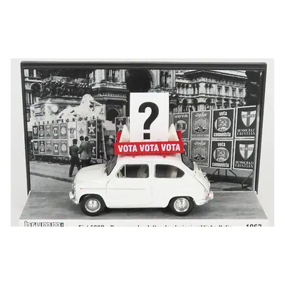 Brumm prom Fiat 600d 1963 - Propaganda Elettorale Elezioni Italia Vota - Vota - Vota 1:43 Bílá