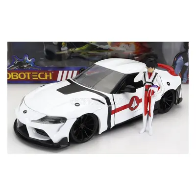 Jada Toyota Supra With Rick Hunter Figure Robotech 2020 1:24 Bílá Červená