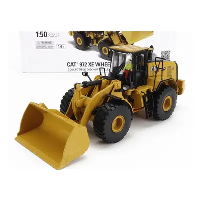 Dm-models Caterpillar Cat972xe Ruspa Gommata - Scraper Tractor Wheel Loader 1:50 Žlutá Černá