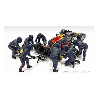 American diorama Figurky mechaniků F1 Pit-stop Set 2 2020 1:43, tmavě modrá