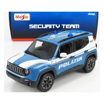 Maisto Jeep Renegade Polizia 2017 1:24 Světle Modrá Bílá