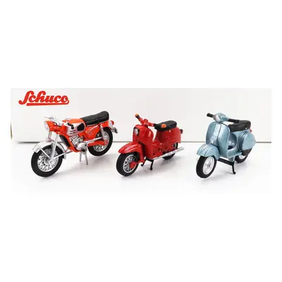 Schuco Simson Set 3x Schwalbe Kr51/1 1968 + Zundapp Ks50 Super Sport 1950 - Piaggio Vespa 150 Px