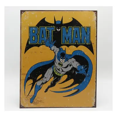 Edicola Accessories Metal Plate - Batman Retro 1:1 Žlutá Modrá Černá