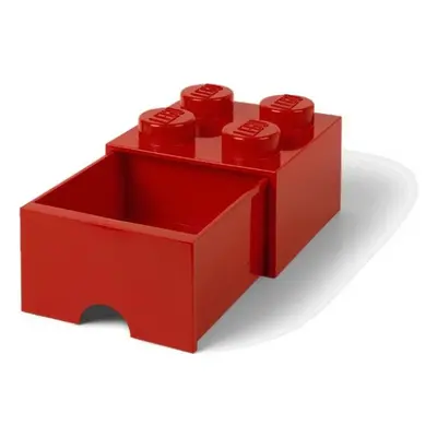 LEGO úložný box s šuplíkem 250x250x180mm - červený