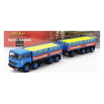 Brekina plast Fiat 691 Truck Millepiedi Rommenholler Kohlensaure 1970 1:87 Modrá Černá Žlutá