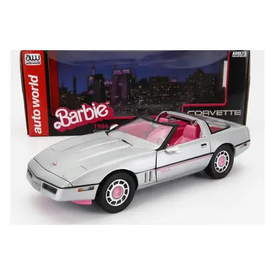 Autoworld Chevrolet Corvette Spider Open 1986 - Barbie 1:18 Silver Pink