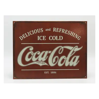 Edicola Accessories Metal Plate - Coca-cola Delicious And Refreshing Ice Cold Est 1886 1:1 Red