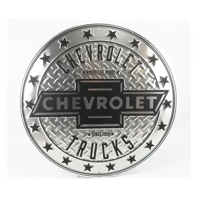 Edicola Accessories Metal Round Plate - Chevrolet Trucks 1:1 Stříbrná Černá