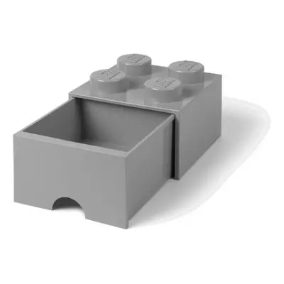 LEGO úložný box s šuplíkem 250x250x180mm - šedý