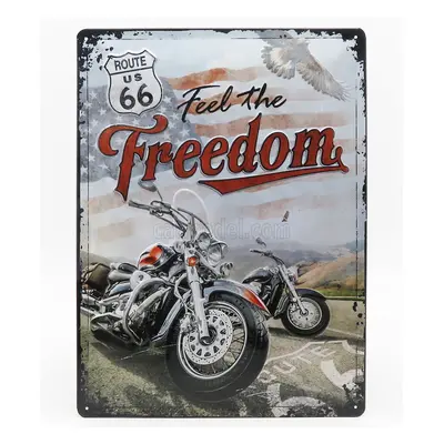 Edicola Accessories 3d Metal Plate - Ruote 66 Feel The Freedom 1:1 Černá Červená Hnědá