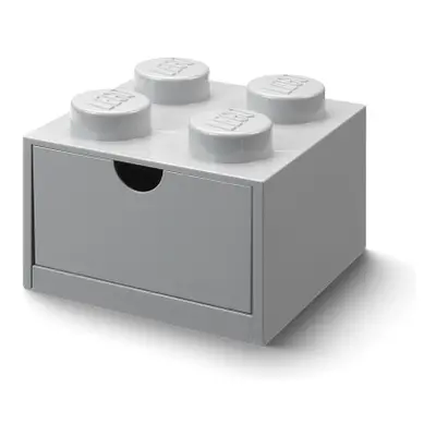 LEGO stolní box 4 se zásuvkou šedý