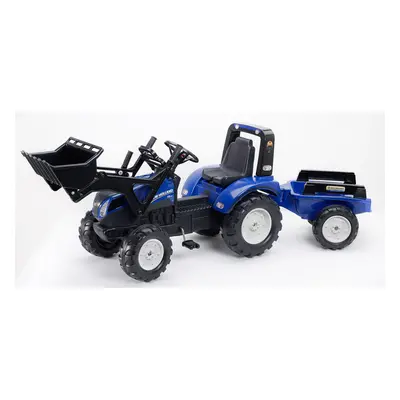 FALK - Šlapací traktor New Holland T8 s nakladačem a vlečkou