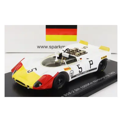 Spark-model Porsche 908/2 N 5 5th 1000km Nurburgring 1969 W.kauhsen - K.von Wendt 1:43 Bílá Červ