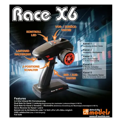 RACE X6 - 5ch RC souprava