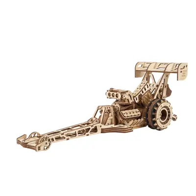 Ugears 3D dřevěné mechanické puzzle Závodní auto (dragster)