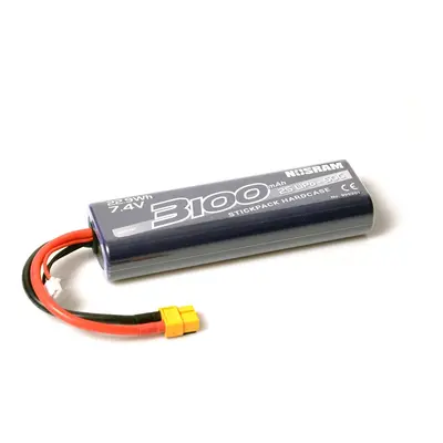 NOSRAM 3100mAh - 7.4V - 50C LiPo Car Stickpack Hardcase - XT60 konektor