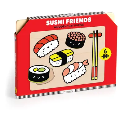 Mudpuppy Dřevěné puzzle Přátelé sushi