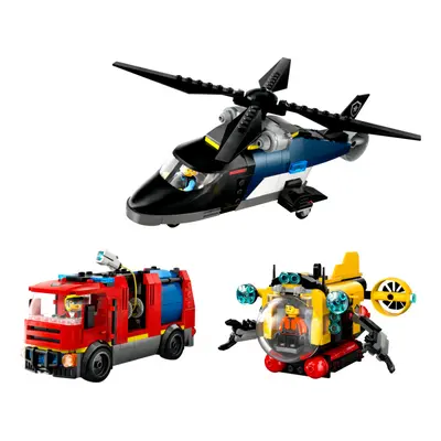 LEGO City - Remix: Helikoptéra, hasičský vůz a ponorka