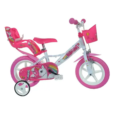 DINO Bikes - Dětské kolo 12" Jednorožec se sedačkou