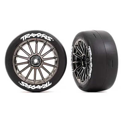 Traxxas kolo 2.0", disk multi-spoke černý chrom, pneu slick (přední) (2)