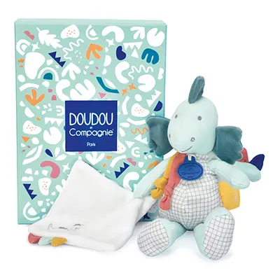 Doudou Plyšový dinosaurus s dečkou 25 cm zelený