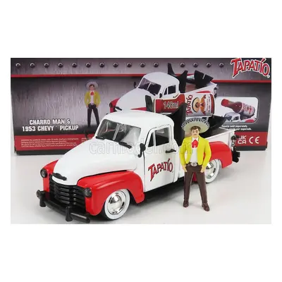 Jada Chevrolet Chevy Pick-up Tapatio 1953 With Charro Figure 1:24 Bílá Červená