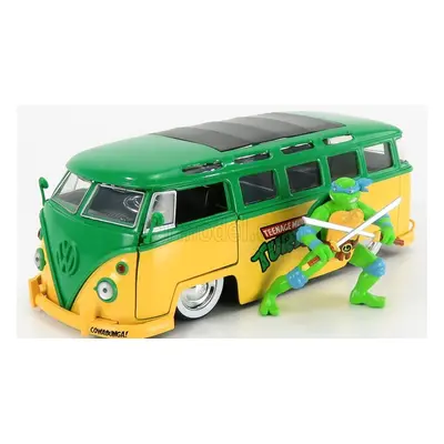 Jada Volkswagen T1 Minibus 1962 - Tmnt Leonardo Ninja Turtles - Tartarughe Ninja 1:24 Žlutá Zele