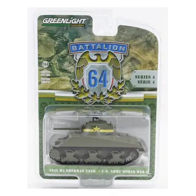 Greenlight Tank M4 Sherman Miltary 1943 1:64 Vojenská Zelená