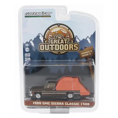 Greenlight GMC Sierra Classic 1500 Pick-up Camper 1986 1:64 Brown