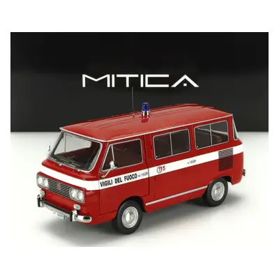 Mitica-diecast Fiat Fiat 850 Familiare Vigili Del Fuoco 1970 – Interno Brown 1:18 Red